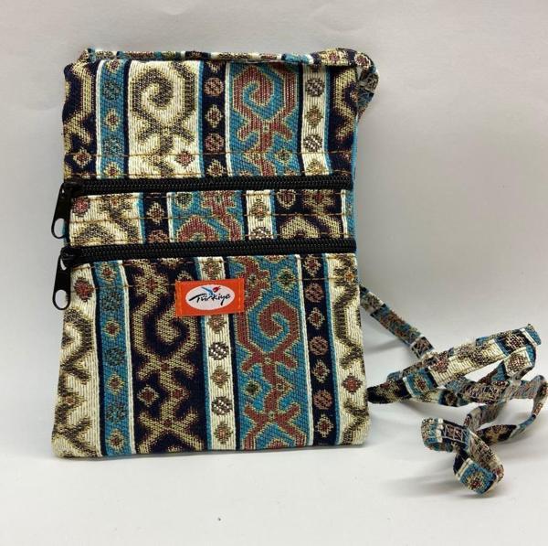 Otantik Desenli Fermuarlı Askılı Çanta Özel Dikim - GS201 - Image 1