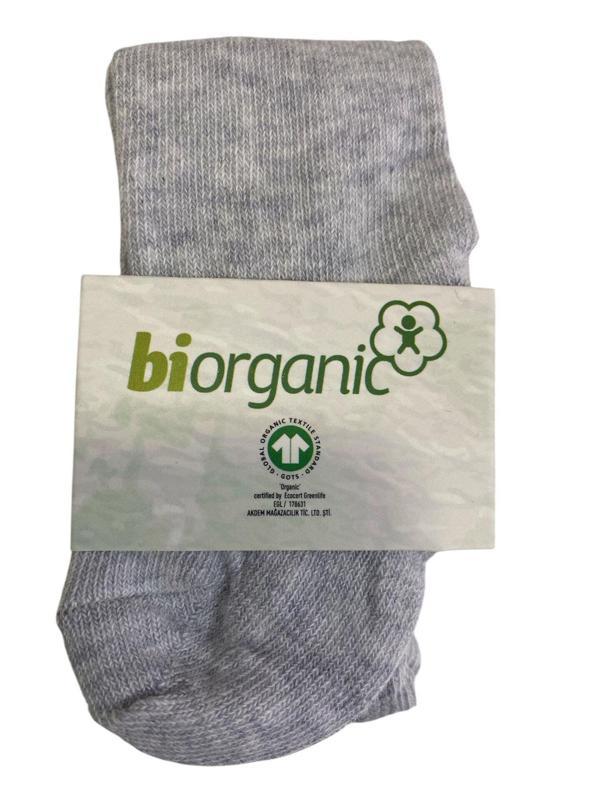 Bibaby Biorganic Klasik Düz Gri Melanj Külotlu Çorap 68460 Gri Melanj - Image 1