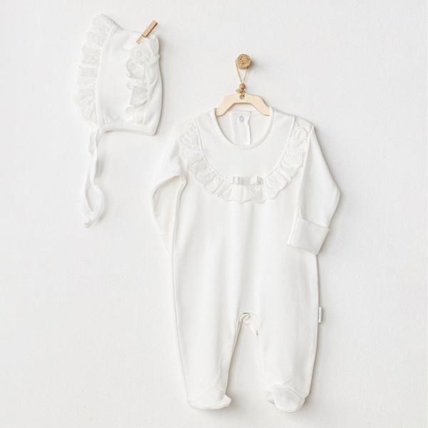 Andywawa AC24504 Petit Love Bebek Tulum Takım Ekru - Image 1