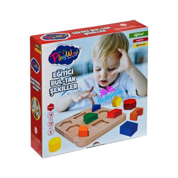PlayWood Ahşap Eğitici Bul Tak Şekiller-389 - Image 1