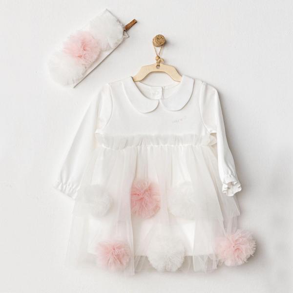 Andywawa AC24500 Dress Band Petit Love Elbise Takım Ekru - Image 1