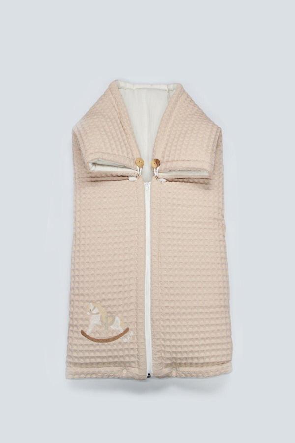 Bistyle Fermuarlı Natural Life Pike Battaniye Boy 70114 Bej - Image 1