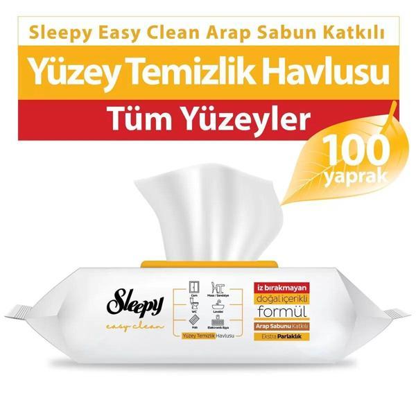 Sleepy Arap Sabunu Katkılı Yüzey Temizlik Havlusu 100 Adet - Image 1