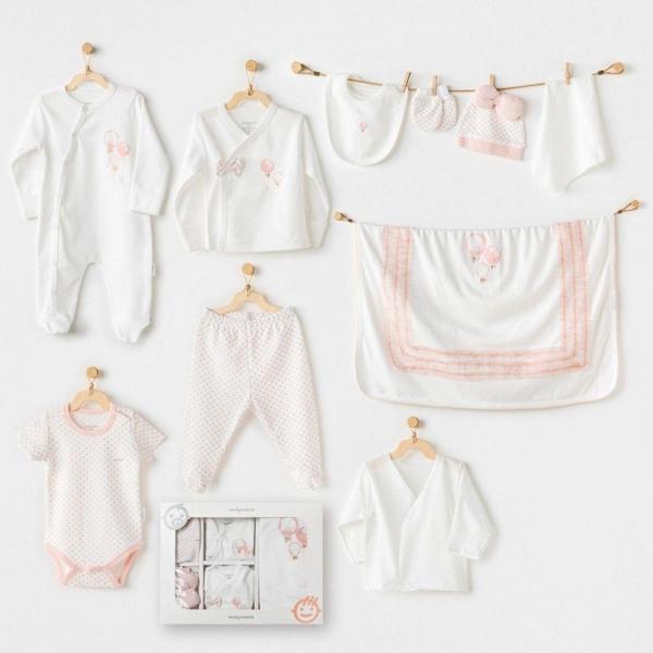 Andywawa AC25551 Newborn Set Pınk Baloons 10'Lu Hastane Çıkışı Ekru - Image 1