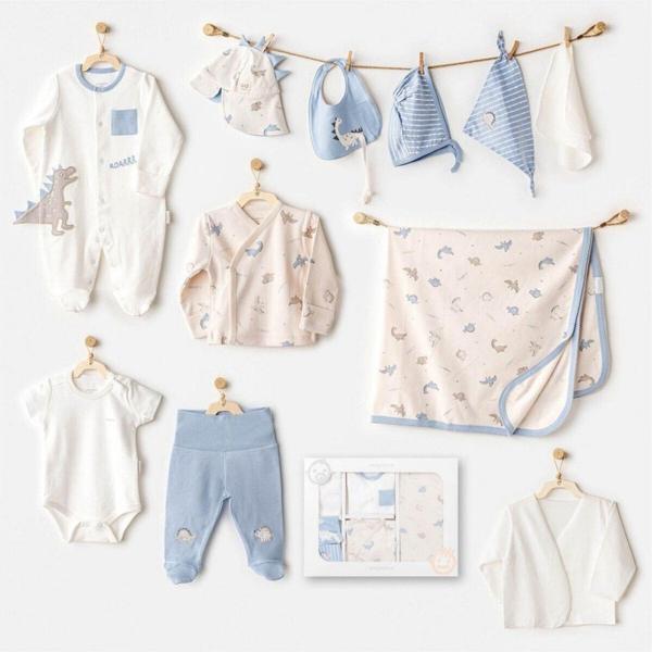 Andywawa AC25911 Newborn Set Dino 10'Lu Hastane Çıkışı Beige - Image 1