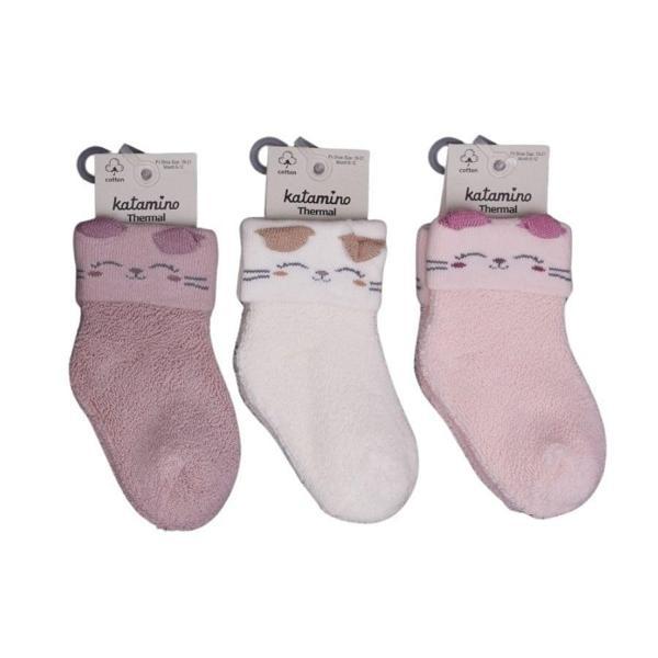Katamino Mikaya Kız Bebek Havlu Soket Çorap K45913 Asorti - Image 1
