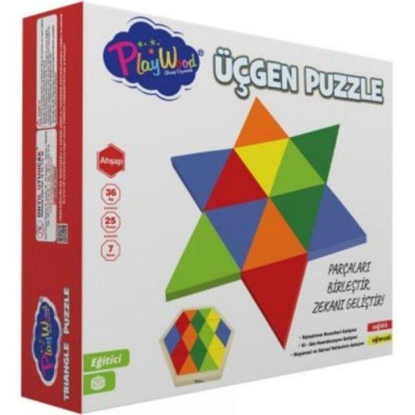 PlayWood Ahşap Üçgen Puzzle 24 Parça 395 - Image 1