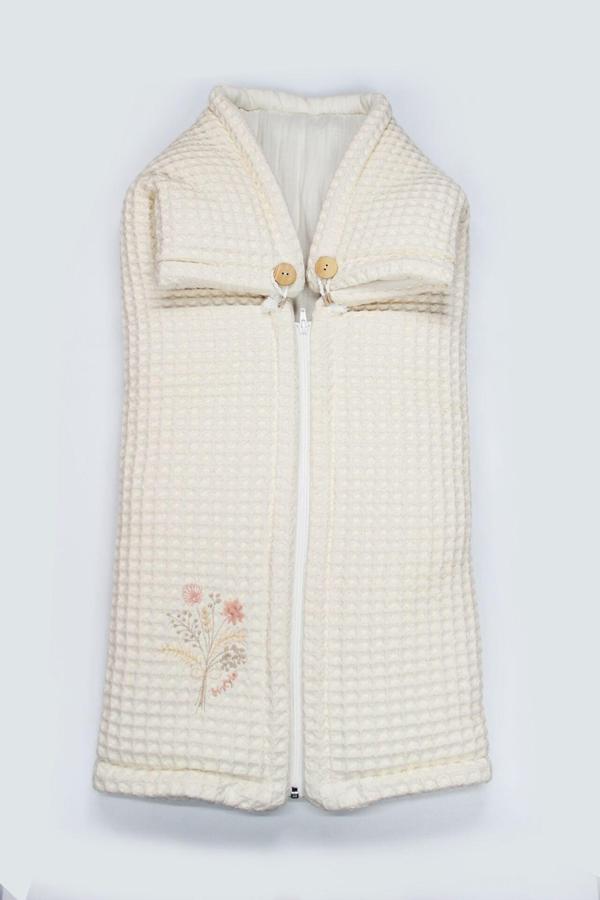 Bistyle Fermuarlı Natural Life Pike Battaniye Girl 70113 Ekru - Image 1