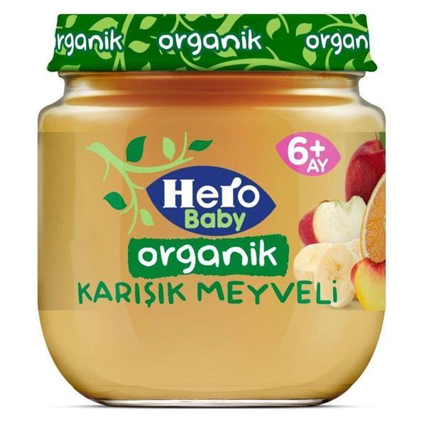 Hero Baby Organik Karışık Meyveli Püresi Kavanoz Mama 120 Gr - Image 1