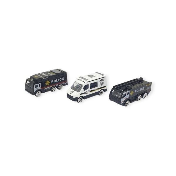 3'lü İş Makinaları Road Seti - Die Cast - DS044 - Polis - Image 1