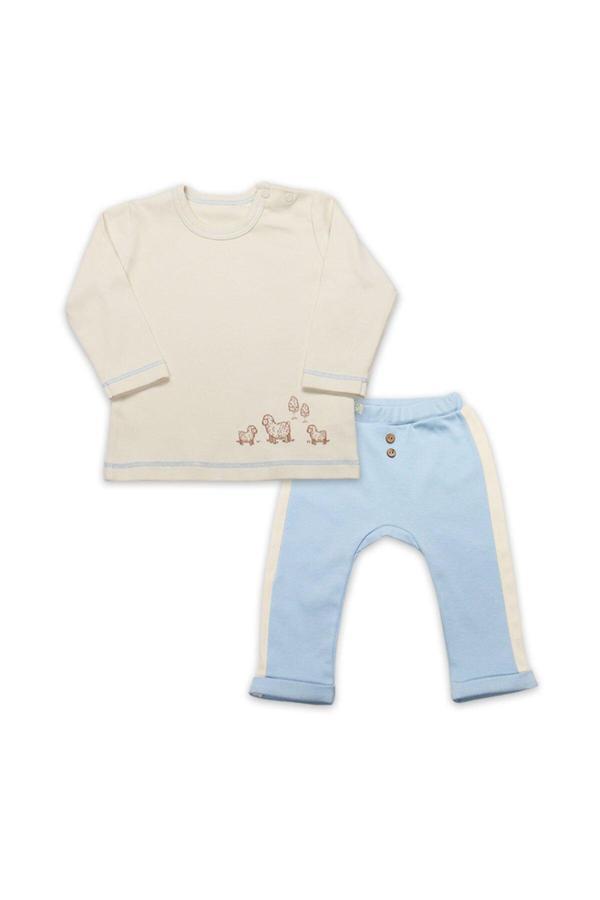 Bistyle Curly Lamb 2'Li Bebe Takım 14107 Bej-Ekru - Image 1