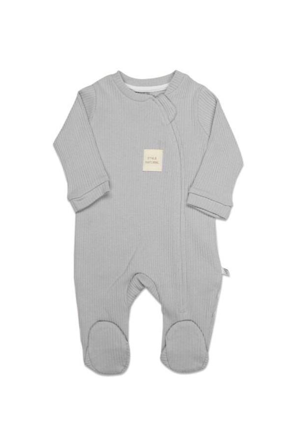 Bistyle Style Natural Fermuarlı Bebe Tulum 15115 Gri - Image 1