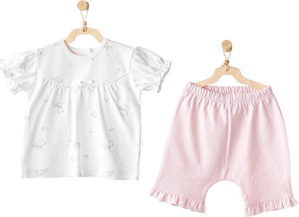 Andywawa AC25631 Cuddly Bunny Bear 2'Li Bebe Takım Pink - Image 1