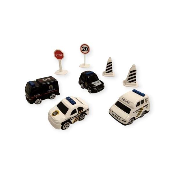 İş Makinaları 8 Parça Araç Seti - Polis Seti - Image 1