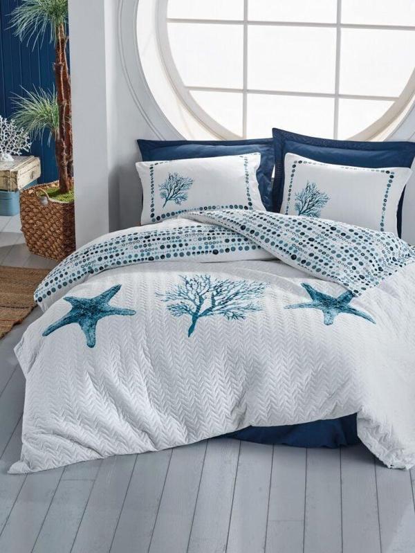 Cotton Box Maritime Ranforce Complete Set Tek Kişilik Star Lacivert - Image 1