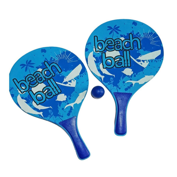 Beach Ball Tahta Raket - 3394 - Mavi - Image 1