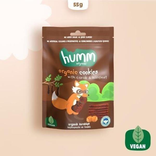 Humm Organik Keçiboynuzlu ve Fındıklı Vegan Kurabiye 55 Gr - Image 1