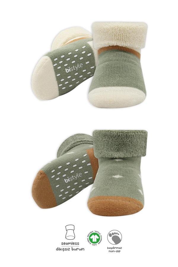 Bistyle Puanlı Kaymaz Havlu Soket Çorap 2'Li BS10502 Nil - Image 1