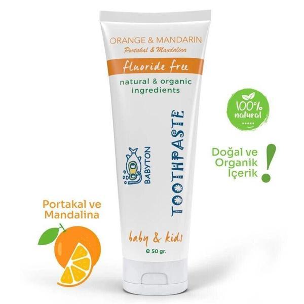 Babyton Organik Diş Macunu Portakal ve Mandalina Aromalı 50gr - Image 1