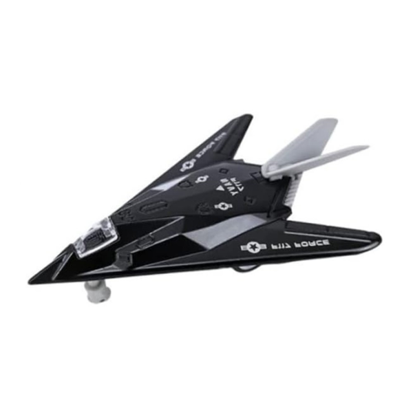 Çek Bırak Mini Metal Uçak - Siyah - Image 1