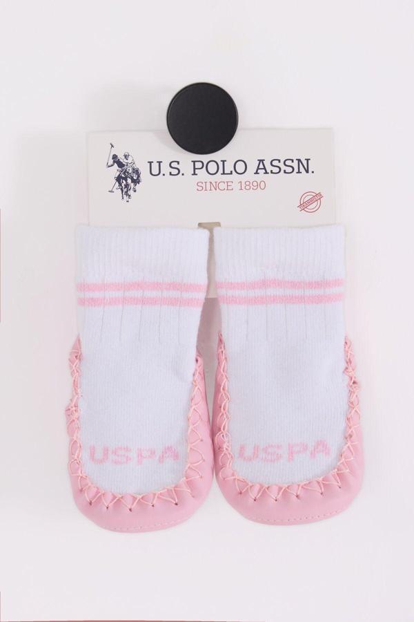 U.S. Polo Assn Çarık Çorap USB2800 Beyaz-Pembe - Image 1