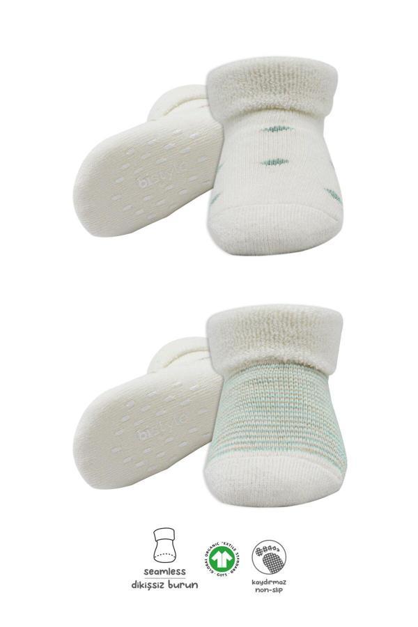 Bistyle 2'Li Havlu Soket Kaymaz Çorap 10504 Nil Ekru - Image 1