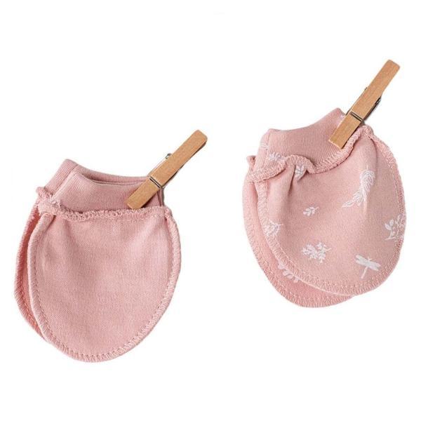 Andywawa AC23070 Floral 100% Organic Cotton Prematüre Eldiven Pink - Image 1