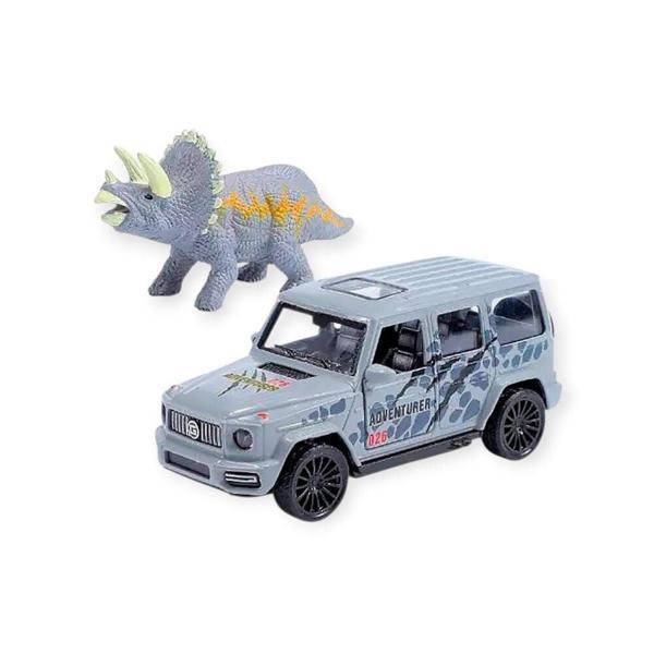 Çek Bırak Araç ve Dinazor  Oyun Seti - 6843-2D- Gri - Image 1