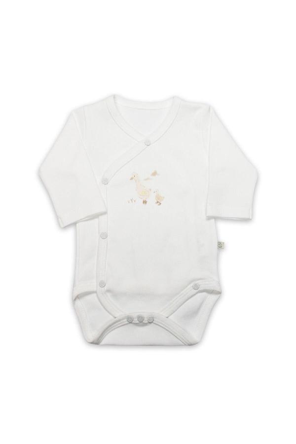 Bistyle Kruvaze  Body Uzun Kol Welcome Baby Duck 17108 Sarı - Image 1
