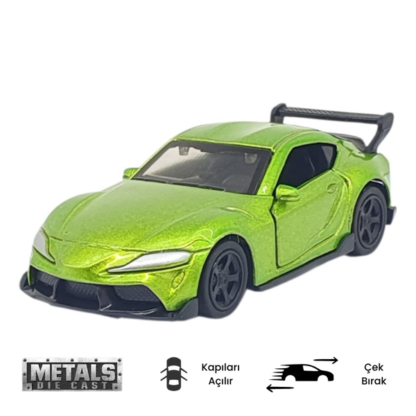 Çek Bırak Metal Küçük Arabalar 8 cm - 6411A - Yeşil - Image 1