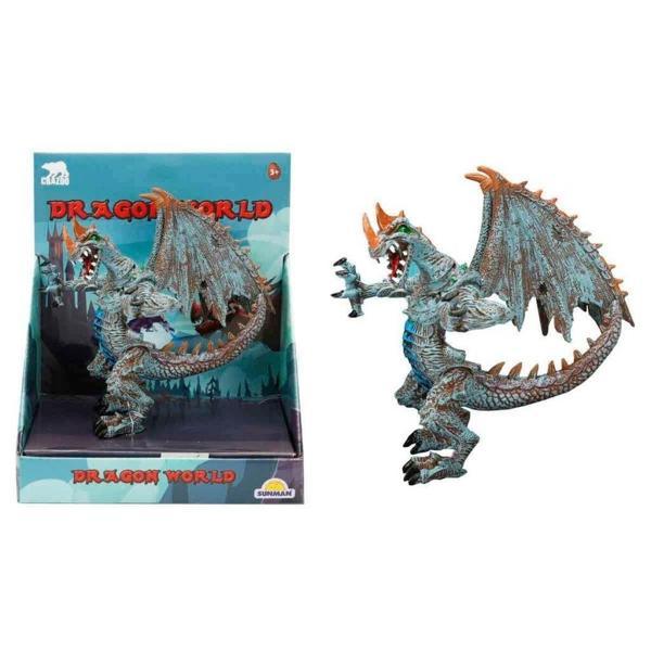 Standlı Ejderha Figürü  13 cm - Mavi - Image 1