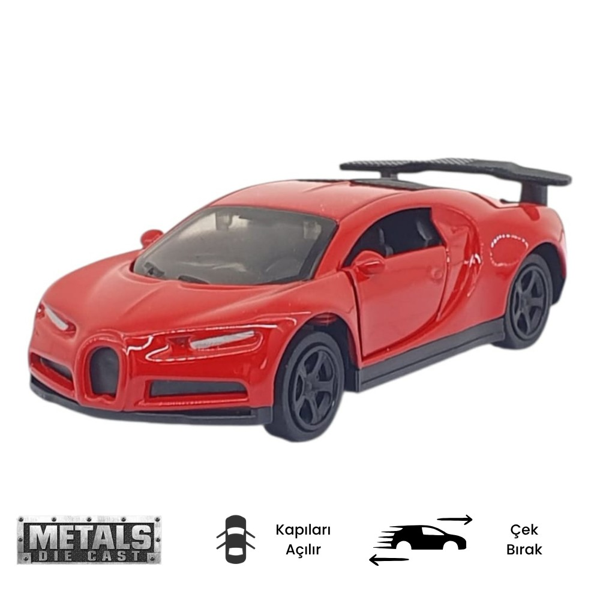 Çek Bırak Metal Küçük Arabalar 8 cm - 6411A - Kırmızı - Image 1