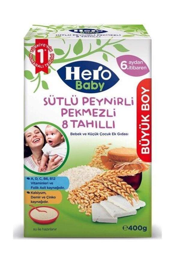 Hero Baby Sütlü 8 Tahıllı Peynirli Pekmezli Ekonomik Paket Kaşık Mama 400 Gr - Image 1