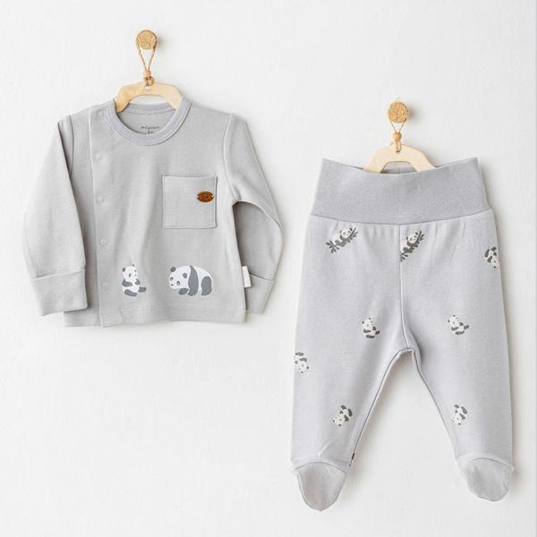 Andywawa AC26024 Keep Smiling 2'li Zıbın Takım Grey - Image 1