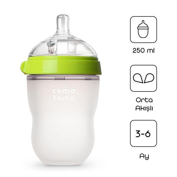 Comotomo Antikolik Silikon Biberon 250 ml 3-6 Ay Yeşil - Image 1