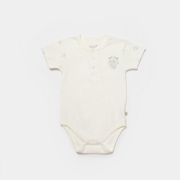 Bibaby Biorganic Koala Jungle Kısa Kol Bebek Body 56972 Gri - Image 1
