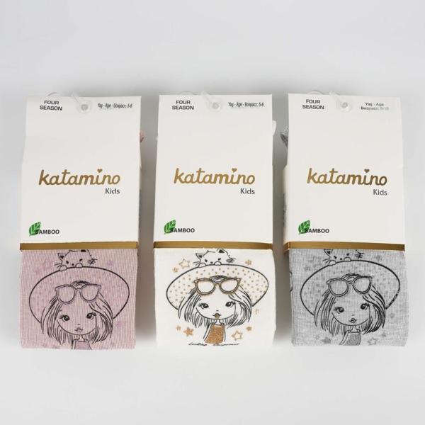 Katamino Mistar Baskılı Kız Külotlu Çorap K37008 Asorti - Image 1