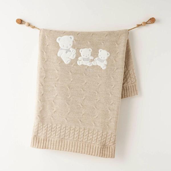 Andywawa AC26341 Triko Battaniye 85x100 Beige Melange - Image 1