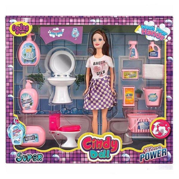 Oydaş Cindy Doll Lavabo & Temizlik Set Bebek 2452 - Image 1