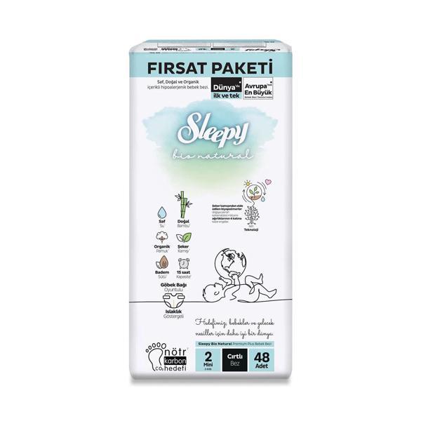 Sleepy Bio Natural Bebek Bezi Fırsat Paketi 2 Beden 48 Adet - Image 1