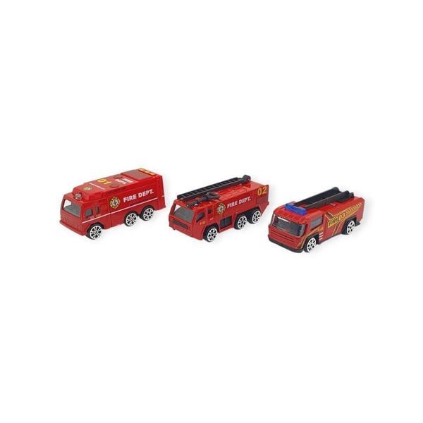 3'lü İş Makinaları Road Seti - Die Cast - DS044 - İtfaiye - Image 1