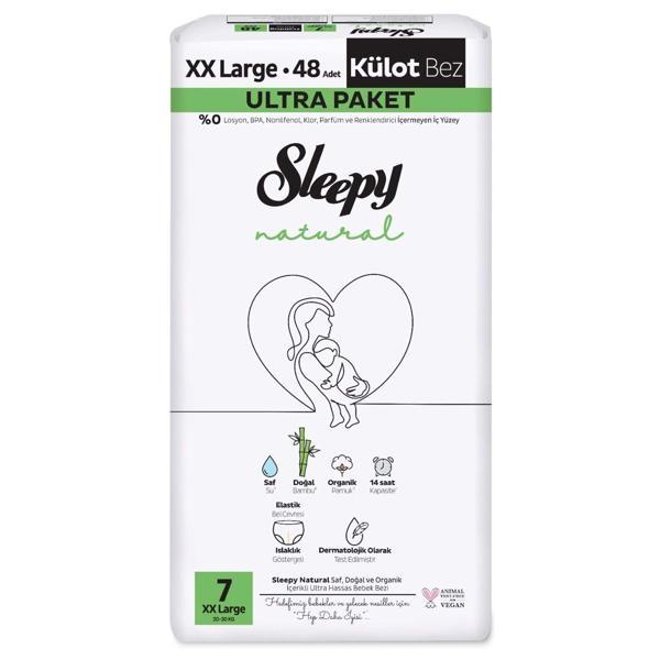 Sleepy Natural Külot Bez 2'Li Ultra Paket 7 Beden 48 Adet - Image 1