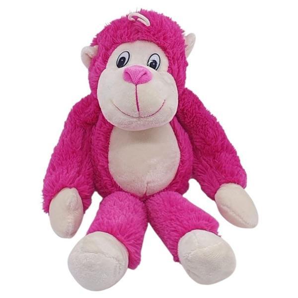 Peluş Maymun 40 cm - Yumuşak Peluş - G5501 - Pembe - Image 1