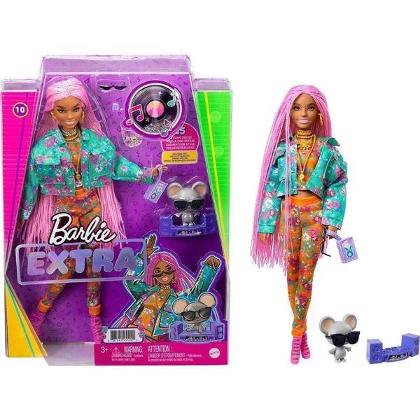 Barbie Extra Pembe Örgü Saçlı Bebek No:10 - GRN27-GXF09 - Image 1