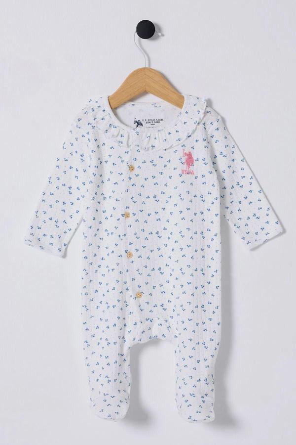 U.S Polo Bebek Tulum USB2435 Beyaz-Mavi - Image 1