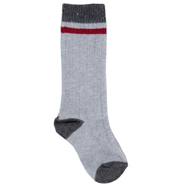 Bibaby Biorganic Çizgili Dizaltı Yaş Çorap 68431 Gri - Image 1