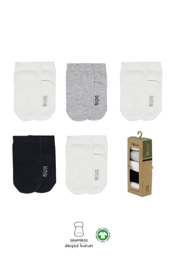 Bistyle 5'li Penye Soket Kutulu Basic Çorap 10131 Gri - Image 1