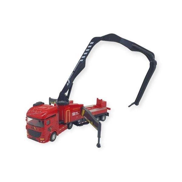 Metal İtfaiye Arabası - Söndürme Vinçli 26cm - 706-43 - Image 1