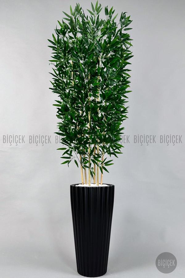Biçiçek Yapay Bambu Ve Benjamin 6 Dallı Yoğun Yapraklı 220 Cm - Image 1