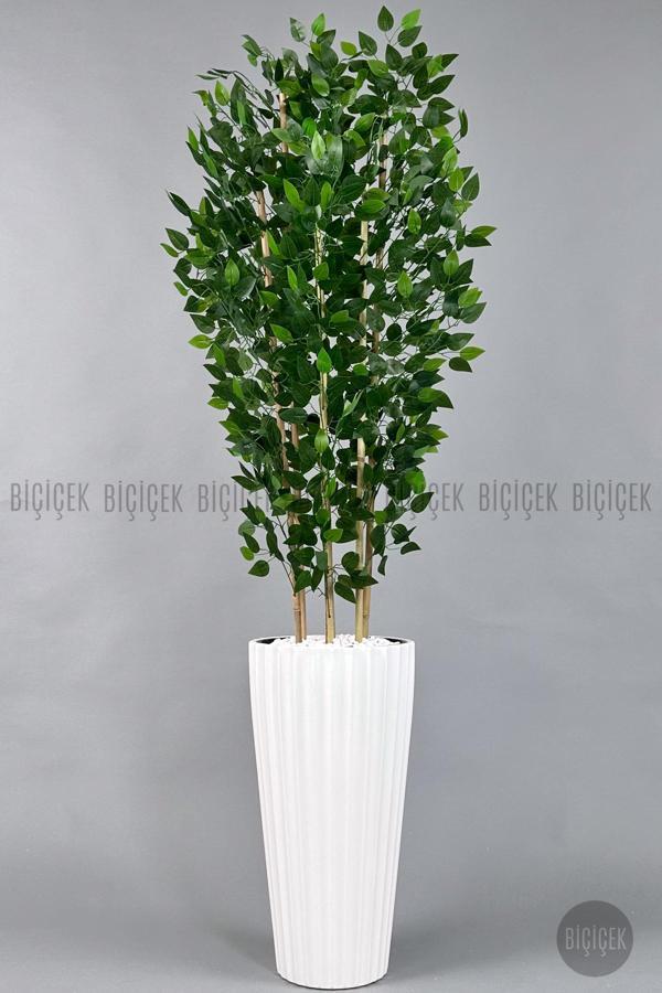 Biçiçek Yapay Bambu Ve Benjamin 6 Dallı Yoğun Yapraklı 220 Cm - Image 1
